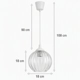 Brilagi LED luster na sajli RETRO GLASS 1xE27/60W/230V prečnik 18 cm bela/prozirna | Eponuda.com