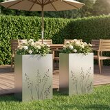  Vrtna saksija 2 kom. Srebrna 50 x 30 x 75 cm Pocinčani čelik | shoptok.hr