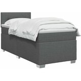  Boxspring krevet s madracem Tamnosiva 80 x 200 cm Tkanina - Tamnosiva 80 x 200 cm Prošiveno gumbima | shoptok.hr