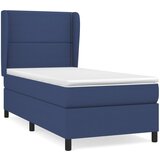 Maison Chic Box spring postelja - Vzmetna postelja z vzmetnico modra 90x200 cm blago SL7141, (21886247) | Shoptok.si