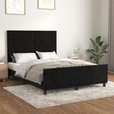 vidaXL Posteljni okvir z vzglavjem črn 140x200 cm žamet Cene