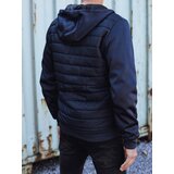 DStreet Men's transitional quilted jacket with hood dark blue | Eponuda.ba