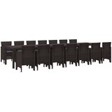 vidaXL Vrtna jedilna garnitura s blazinami z blazino 15 pcs Rjava PP, (5000153258) | Shoptok.si