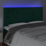  LED uzglavlje tamnozeleno 200x5x118/128 cm baršunasto | shoptok.hr