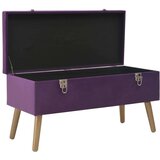 vidaXL klupa s pretincem za pohranu 80 cm ljubičasta baršunasta | shoptok.hr