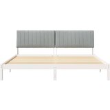  Okvir za krevet s uzglavljem Bijelo 200 x 200 cm tkanina | shoptok.hr