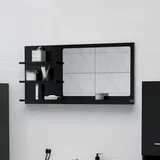  Kupaonsko ogledalo crno 90 x 10,5 x 45 cm od iverice