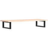  Zidna polica za umivaonik od čelika i masivne hrastovine Smeđa 100 x 40 x 2 cm | shoptok.hr