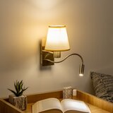 Brilagi - LED zidna lampa NUBILA 1xE27/25W/230V+LED/3W mesing/svetlo braon | Eponuda.com