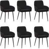 vidaXL Trpezarijske stolice 6 kom. Baršun Crna 57 x 50 x 85 cm - Crna 6 | shoptok.hr