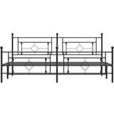 Metalni okvir kreveta uzglavlje i podnožje crni 193x203 cm | shoptok.hr