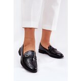 Boto Lacquered Women's Loafers With Decorative Buckle Black Mollan | Shoptok.si