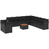  12-dijelni set vrtnih sofa od poliratana s jastucima crni | shoptok.hr