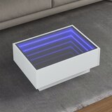 Furnova Klubska mizica LED bela 70x50x30 cm inženirski les, (21915476) Cene