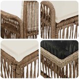  Sjedeća garnitura za vrt 5 kom. Bež i krem bijela poliratan 100 x 55 x 73 cm | Shoptok.si