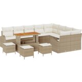  Set od 13 dijelova vrtne sofe s jastučićima Bež poli ratan akacija | shoptok.hr