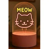 Lampa staklena kupola NEON-efekt LED rotirajuća Meow XL3261