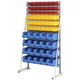 eurokraft pro Regalno stojalo za majhne dele z odprtimi skladiščnimi posodami, enostransko, z 62 odprtimi skladiščnimi posodami | Shoptok.si