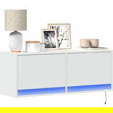 Maison Chic Stenska TV omarica - TV stojalo - Televizijska omarica z LED lučkami bela 100x31x38 cm, (21700617) | Shoptok.si