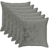  Presvlaka za jastuk 6 kom. HOUTEN Tamnosiva 55 x 55 cm Flanel - Dizajn s paspulom Tamnosiva 55 x 55 cm | shoptok.hr
