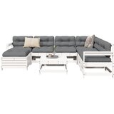  8-dijelni set vrtnih sofa bijeli od masivne borovine | Eponuda.ba