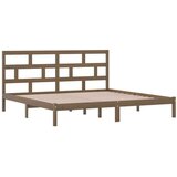  Posteljni okvir medeno rjav iz borovine 200x200 cm, (20643635) | Shoptok.si
