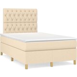  Krevet s oprugama i madracem krem 120 x 200 cm od tkanine | shoptok.hr