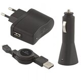Titanum USB punjaci + microUSB kabl 3in1 set, DC 12-24V, AC 100-240V, out 5V/0,8A, TZ106 Cijene