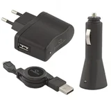 USB punjaci + microUSB kabl 3in1 set, DC 12-24V, AC 100-240V, out 5V/0,8A, TZ106