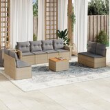 vidaXL 9-dijelni set vrtnih sofa s jastucima bež od poliratana | shoptok.hr