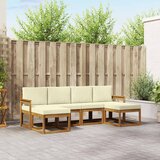  Set vanjskih sofa 6 pcs Prirodna i krem Konstruirano drvo | Eponuda.ba