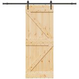 vidaXL Drsna vrata s kompletom vodil 80x210 cm trdna borovina | Shoptok.si
