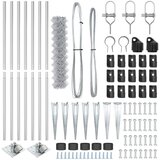 vidaXL Verižna Ograja s 7 konicami 1.4x10 m Galvanizirano jeklo | Shoptok.si