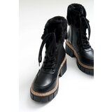 LuviShoes Faıth Black Skin Women's Boots Cene