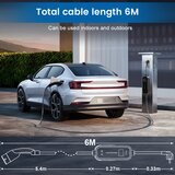 JUNSUN Type 2 polnilni kabel Schuko 3,68kW [1-fazni, 6m, 6-16A], EV polnilec z nadzorovanim digitalnim zaslonom za električne avtomobile, (21989617) | Shoptok.si