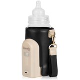 Lionelo Thermup Go Evo električni prenosni grelnik stekleničk - TERMOSKA z baterijo, Black Gold | Shoptok.si