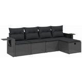 Maison Chic Seti vrtnega pohištva - Vrtna garnitura - Vrtni pohištvo set 5-delna z blazinami črn poli ratan, (21820946) | Shoptok.si