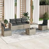  6-dijelni set vrtnih sofa od poliratana s jastucima svjetlosivi | shoptok.hr