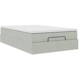 vidaXL Otomanski posteljni okvir z vzmetnico siv 120x200 cm žamet, (21607753) | Shoptok.si