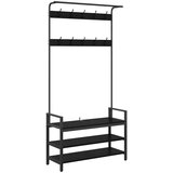 vidaXL Vješalica za kapute s policom Crni hrast 95 x 34 x 184 cm | shoptok.hr