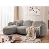 Ropez Siva kutna garnitura od bouclé tkanine (s lijevim kutom/s ležaljkom) Orbit – | shoptok.hr