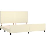  Okvir za krevet s uzglavljem krem 200x200 cm od umjetne kože | shoptok.hr