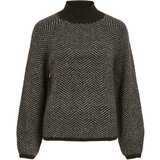 Vila Pulover 'VILORY' temno rjava / bela | Shoptok.si