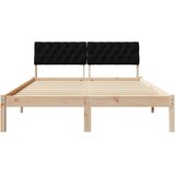  Okvir kreveta Smeđa i crna 140 x 190 cm Masivna borovina | shoptok.hr