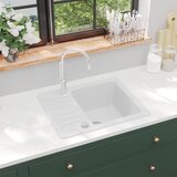 vidaXL enojno kuhinjsko pomivalno korito iz granita belo | Shoptok.si