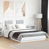  Okvir kreveta s uzglavljem i LED svjetlima bijeli 120 x 200 cm | shoptok.hr