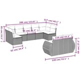  9-dijelni set vrtnih sofa s jastucima crni od poliratana | shoptok.hr