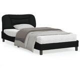 vidaXL Posteljni okvir z vzglavjem črn 100x200 cm blago | Shoptok.si