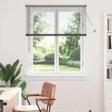 vidaXL Okenska roleta z zavesami Drugo Temno siva 80 x 130 cm Aluminij | Shoptok.si