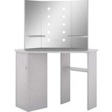 vidaXL Kutni toaletni stolić LED siva boja betona 111 x 54 x 141,5 cm | shoptok.hr